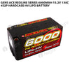 Gens Ace Redline Series 6000mAh 15.2V 130C 4S2P HardCase HV Lipo Battery