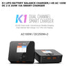 K1 Lipo Battery Balance Charger,1-6S AC 100W DC 2 x 250W 10A Smart Charger