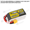 Tattu R-Line Version 5.0 1200mAh 6S 150C 22.2V Lipo Battery Pack With XT60 Plug