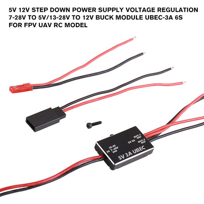 5V 12V Step Down Power Supply Voltage Regulation 7-28V to 5V/13-28V to 12V Buck Module UBEC-3A 6s for FPV UAV RC Model
