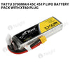 Tattu 3700mAh 4s 45C Lipo Battery Pack With XT60 Plug