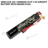 Gens Ace 1000mAh 2S 25C 7.4V Airsoft Battery With Deans Plug