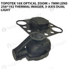 Topotek 10x optical zoom + 7mm lens 256*192 thermal imager, 3-axis dual light