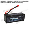 Gens Ace 7200mAh 14.8V 70C 4S1P HardCase Lipo Battery 14# With Deans Plug