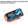 Gens Ace 400mAh 7.4V 60C 2S1P Lipo Battery Pack With JST-XHR Plug