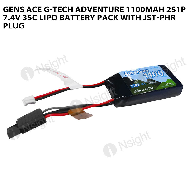 Gens Ace LiPo G-Tech Car 2S 7.4V 400mAh 35C with JST (SCX24) O-GTC2S400 Gens Ace LiPo G-Tech Car 2S 7.4V 400mAh 35C with JST (SCX24) O-GTC2S400