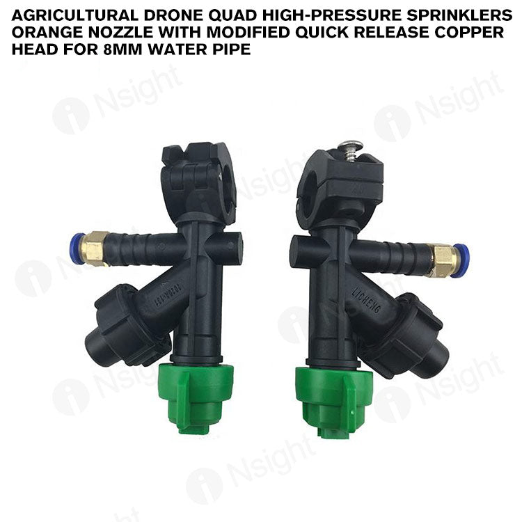 Agricultural Drone Quad High-pressure Sprinklers Orange Nozzle With Modified Quick Release Copper Head For 8mm Water Pipe