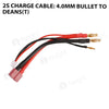 2S Charge Cable: 4.0mm Bullet To Deans(T)