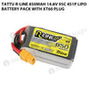 Tattu 850mAh 4s 95C 14.8V R-Line Lipo Battery Pack With XT60 Plug