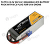 Tattu 22.2V 30C 6S 12000mAh Lipo Battery Pack With EC5 Plug For UAV Drone