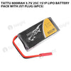 Tattu 800mAh 3.7V 25C 1S1P Lipo Battery Pack With JST Plug (6pcs)