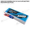 Gens Ace 5000mAh 5S 45C Lipo Battery Pack With EC5 Plug