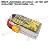 Tattu 1300mAh 4S 120C 14.8V R-Line Version 3.0 Lipo Battery Pack With XT60 Plug