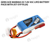 Gens Ace 800mAh 2S 7.4V 45C Lipo Battery Pack With JST-SYP Plug