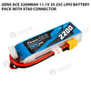 Gens Ace 2200mAh 3S 25C 11.1V Lipo Battery Pack With XT60 Connector