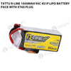 Tattu 1050mAh 4s 95C 14.8v R-Line Lipo Battery Pack With XT60 Plug