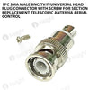 1pc SMA Male BNC/TV/F/Universal Head Plug Connector with Screw for Section Replacement Telescopic Antenna Aerial Control