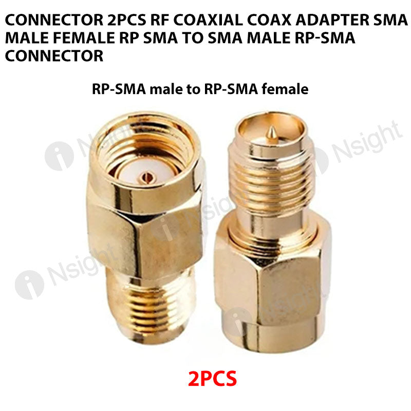 Connector 2pcs RF coaxial coax adapter SMA male female RP SMA to SMA male RP-SMA Connector