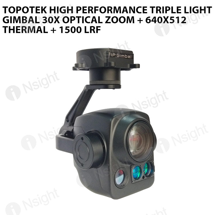 Topotek TH30G6L15 High Performance Triple Light Gimbal 30X Optical Zoom + 640x512 Thermal + 1500 LRF