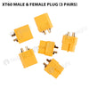 XT60 Male & Female Plug (3 Pairs)