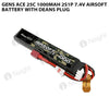 Gens Ace 1000mAh 2S 25C 7.4V Airsoft Battery With Deans Plug