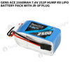 Gens Ace 2500mAh 7.4V 2S2P Hump RX Lipo Battery Pack With JR-3P Plug