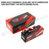 Gens Ace 7200mAh 4s 60C 14.8V HardCase Lipo Battery 14# With Deans Plug