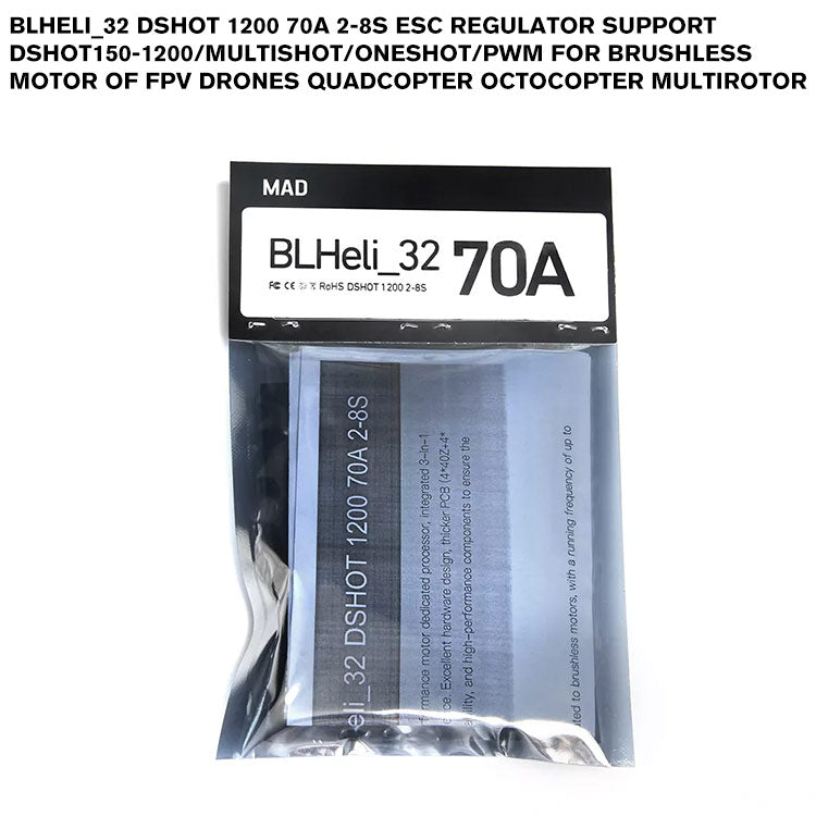 BLHeli_32 DSHOT 1200 70A 2-8S ESC Regulator Support DShot150-1200/MultiShot/OneShot/PWM For Brushless Motor Of FPV Drones Quadcopter Octocopter Multirotor