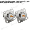 2pcs N type female jack RF coax connector 4-hole panel mount with solder cup,silver