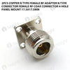 2pcs copper N type female RF Adapter N Type Connector FeMale RF COAX connector 4-hole panel mount 17.5x17.5mm