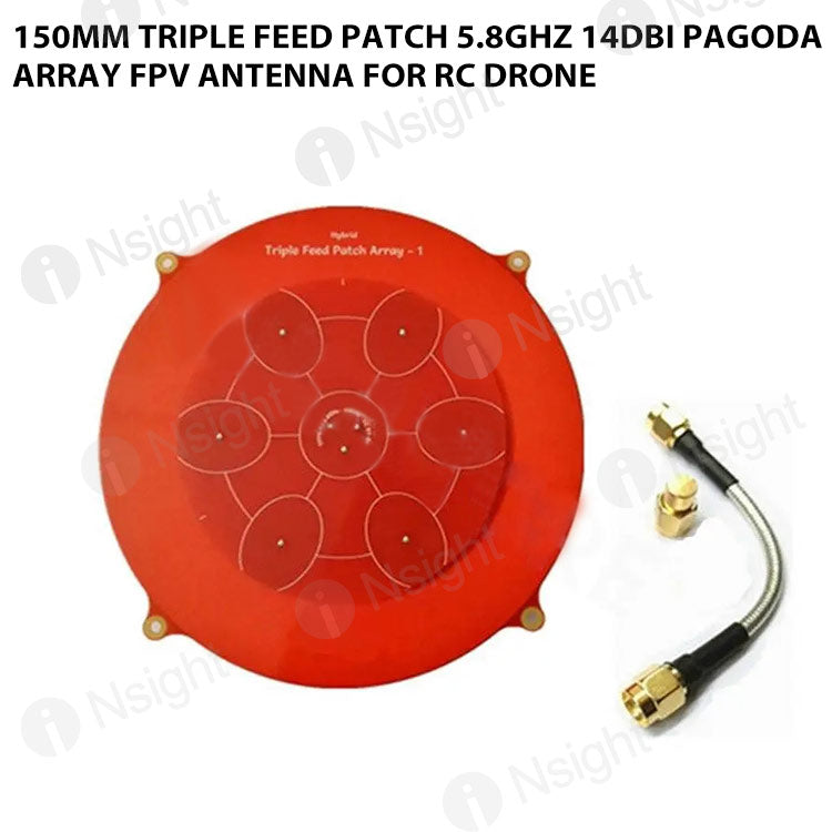 150mm Triple Feed Patch 5.8GHz 14dBi Pagoda Array FPV Antenna for RC D ...