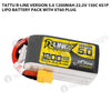 Tattu R-Line Version 5.0 1200mAh 6S 150C 22.2V Lipo Battery Pack With XT60 Plug