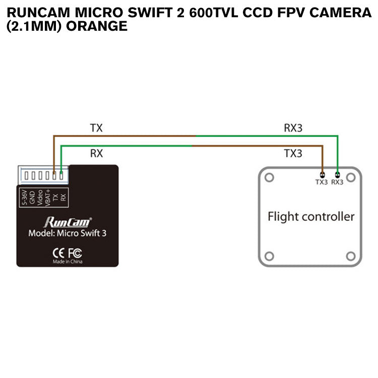 Runcam Micro Swift 2 600TVL CCD FPV Camera (2.1mm) Orange – iNsightFPV