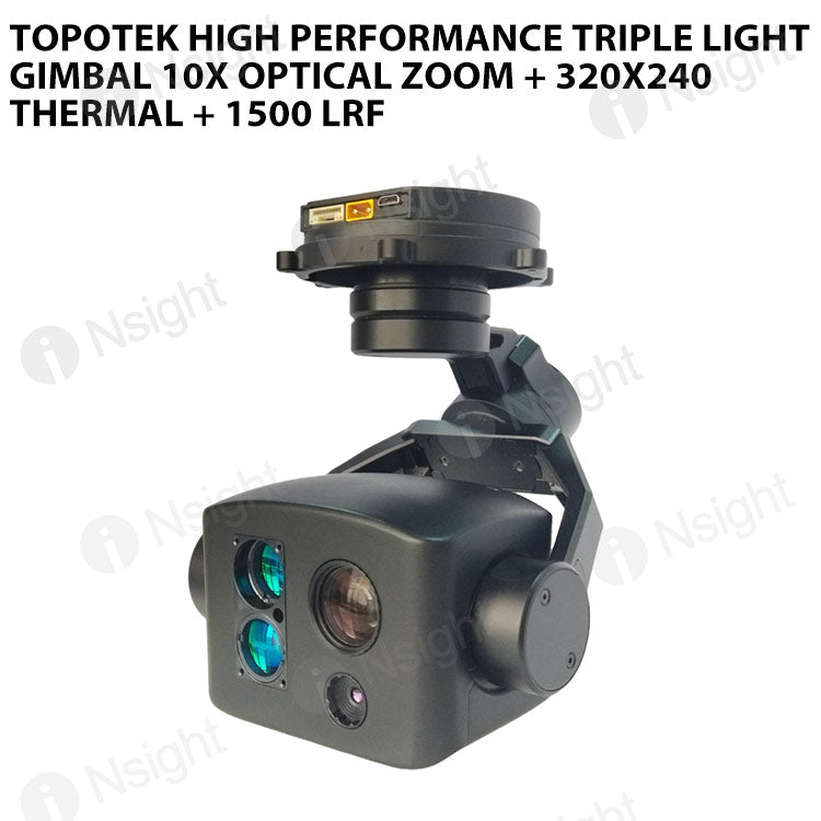Topotek TH10T3LN High performance Triple Light Gimbal 10X Optical zoom + 320x240 Thermal + 1500 LRF