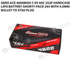 Gens Ace 4600mAh 7.4V 60C 2S2P HardCase Lipo Battery Shorty Pack 29# With 4.0mm Bullet To XT60 Plug