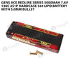 Gens Ace 5000mAh 2S 7.4V 130C HardCase 56# Redline Series Lipo Battery With 5.0mm Bullet