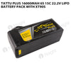 Tattu Plus 16000mAh 6S 15C 22.2V Lipo Battery Pack With XT90S