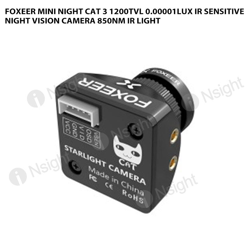 Foxeer Mini Night Cat 3 1200TVL 0.00001Lux IR Sensitive Night Vision C ...