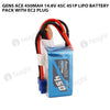 Gens Ace 450mAh 4S 45C 14.8V Lipo Battery Pack With EC2 Plug