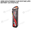 Gens Ace 6750mAh 4S 60C 14.8V Lipo Battery 12# XT60 Plug