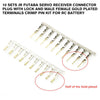 10 sets Jr Futaba Servo Receiver Connector Plug with Lock and Male Female Gold Plated terminals Crimp Pin Kit for RC battery
