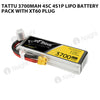 Tattu 3700mAh 4s 45C Lipo Battery Pack With XT60 Plug