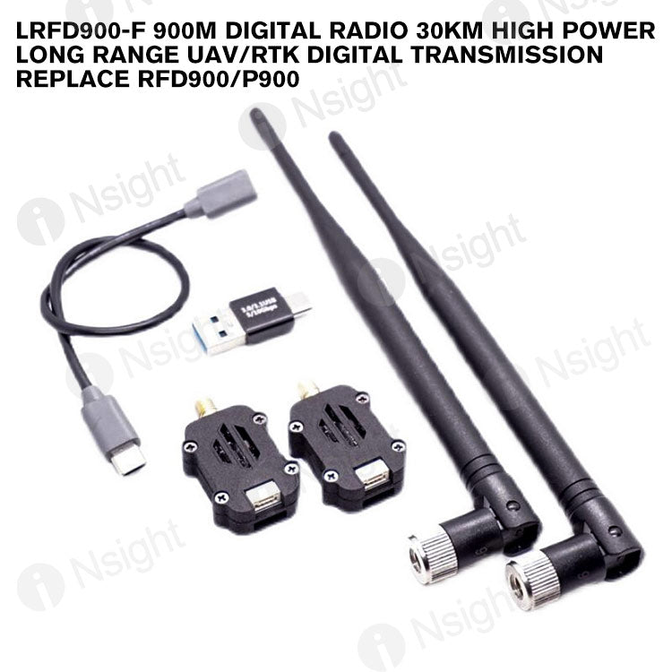 LRFD900-F 900M digital radio 30KM high power long range UAV/RTK digital transmission Replace RFD900/P900
