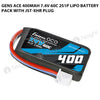 Gens Ace 400mAh 7.4V 60C 2S1P Lipo Battery Pack With JST-XHR Plug