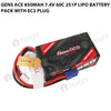 Gens Ace 850mAh 2S 7.4V 60C Lipo Battery Pack With EC2 Plug