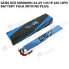 Gens Ace 5000mAh 12S 44.4V 60C Lipo Battery Pack With No Plug