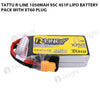 Tattu 1050mAh 4s 95C 14.8v R-Line Lipo Battery Pack With XT60 Plug