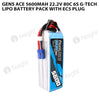 Gens Ace 5600mAh 6S 80C 22.2V G-Tech Lipo Battery Pack With EC5 Plug