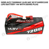 Gens Ace 7200mAh 4s 60C 14.8V HardCase Lipo Battery 14# With Deans Plug