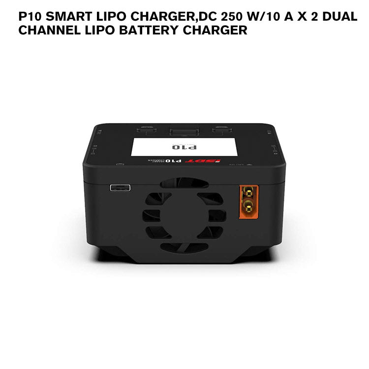 P10 Smart Lipo Charger,DC 250 W/10 A x 2 Dual Channel Lipo Battery Charger